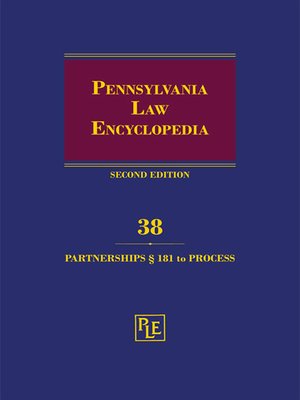 cover image of Pennsylvania Law Encyclopedia